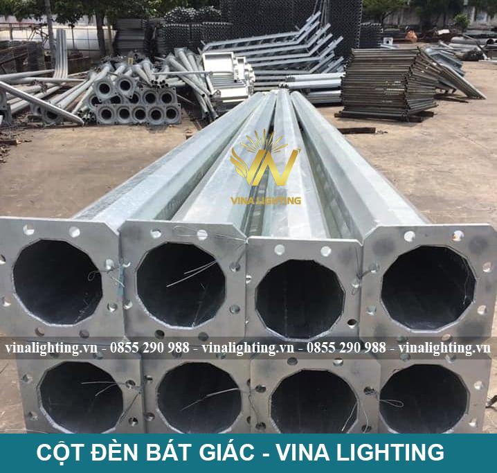 Cột đèn bát giác cần đơn cần kép 6m 7m 8m 9m 10m 11m 12m Cột đèn bát giác