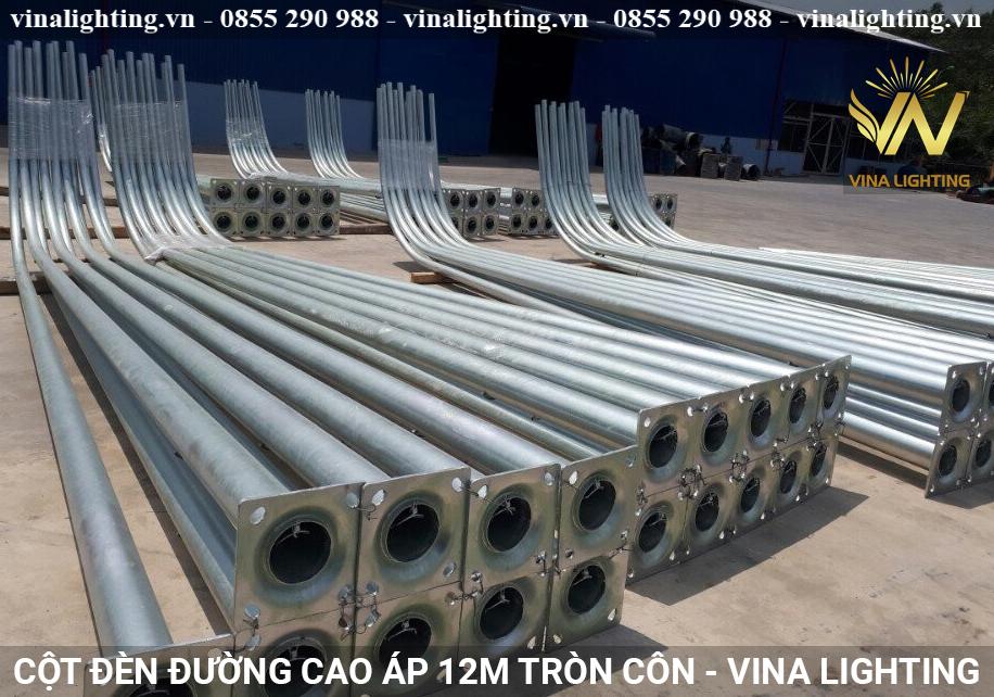 Cột đèn đường cao 12M cột đèn đường tròn côn 12m