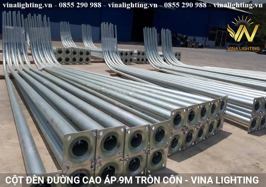 Cột đèn đường cao 9m Cột đèn đường tròn côn 9m