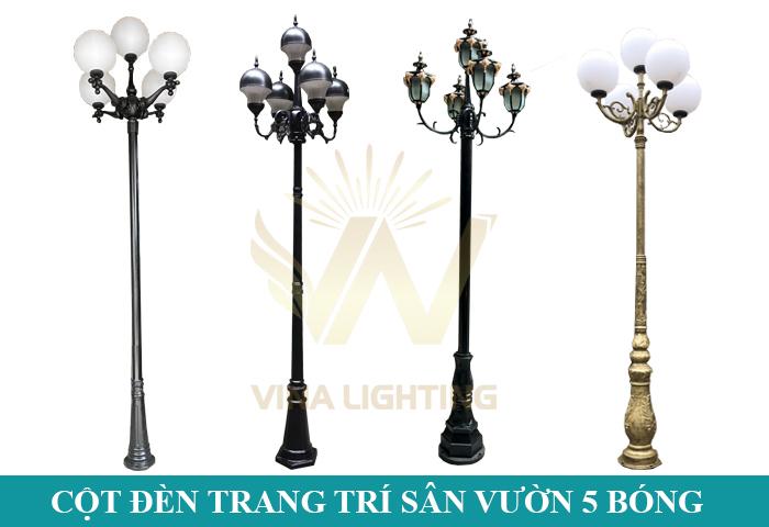 Cột đèn trang trí sân vườn 5 bóng Cột đèn trang trí sân vườn 5 bóng