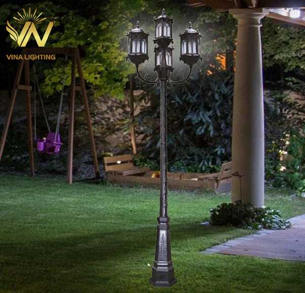 Lựa chọn kiểu bóng cho trụ đèn trang trí hướng lên trên Cột đèn trang trí 4 bóng hướng lên trên đẹp