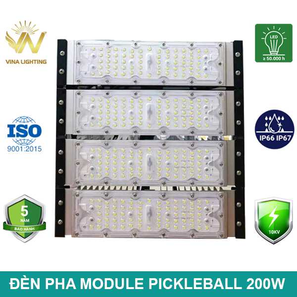 Đèn LED chiếu sáng sân Pickleball 200W Đèn Pha Module chiếu sáng Sân Pickleball 200W