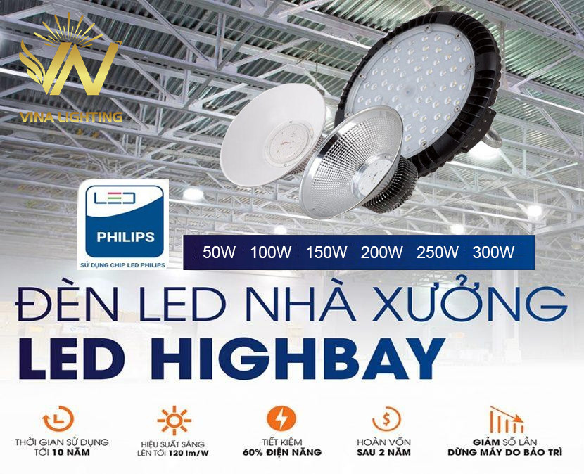 Đèn LED chiếu sáng nhà xưởng